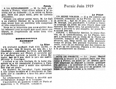 Pornic - 20/06/2019 - Pornic, Les news de juin 1919, 100 ans aprs ! 